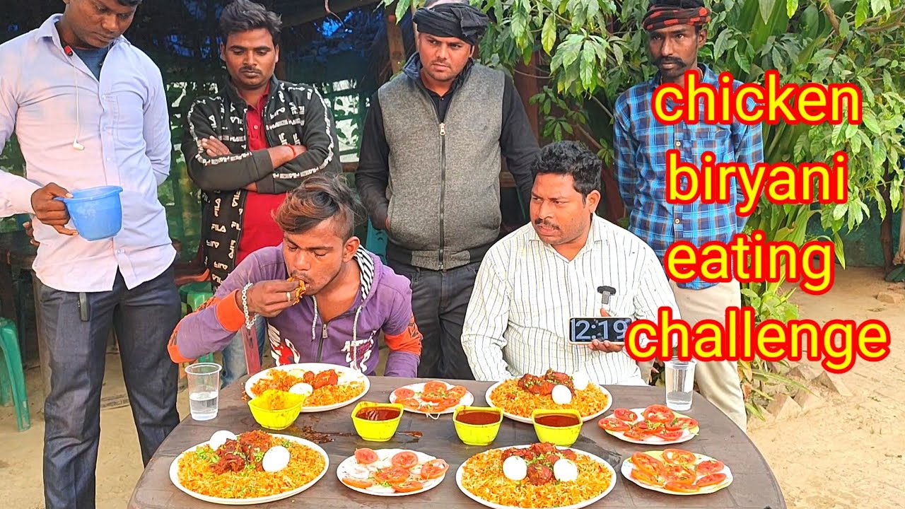 3 मिनट में एक प्लेट चिकन बिरयानी खाओ ₹1100 ले जाओ । street food chicken biryani eating challenge