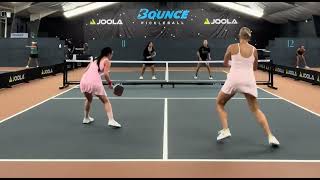 Brick wall women’s pickleball Carolyn and Madison Kurlandski vs Ariana Rodriguez and namie isago