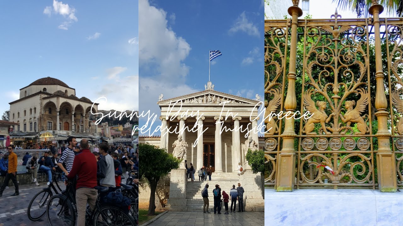 1-hour Relaxing Music Church Bells and Birds sounds walk in Athens Greece/ Beautiful Nature