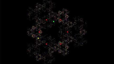 Fractal Generating Random Walk - Hexagonal Rainbow