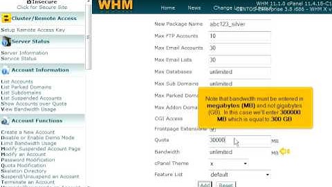 Hostsary.com WHM Tutorial Video - How to create hosting packages in WHM