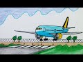 Gambar cover Landing plane drawing easy and simple scenery| Boeing 777 plane drawing step by step