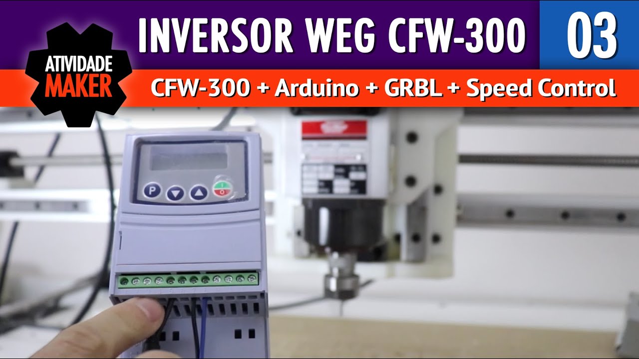 CFW-300 + Arduino + GRBL + Speed Control - YouTube