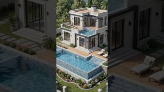 Modern Villa with Infinity Pool #miniature #diy #time lapse#Mr building#mini construction#satisfying