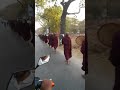 Parade of Young Novice Buddhist Monks for Alms Bagan,Myanmar Part 2