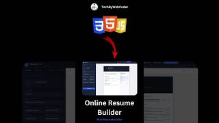 Day 30: How To Build a Online Resume Builder Using HTML, CSS &amp; JavaScript (For Beginner)
