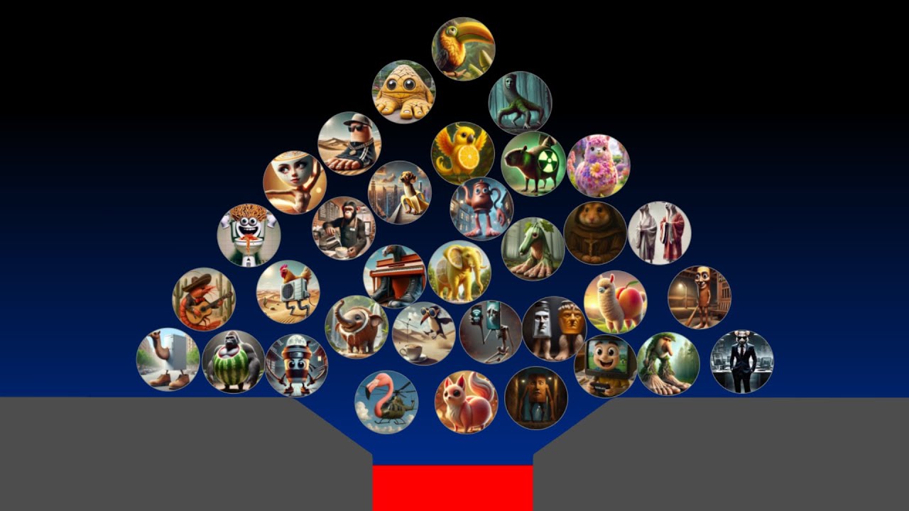 ALL 34 Italian Brainrots Marble Race in Algodoo | Who is the luckiest one?