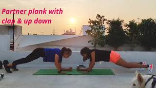 Plank claps with up and down