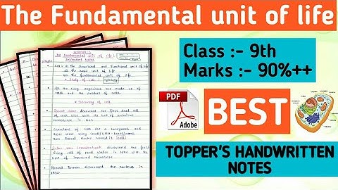 #Notes# Class 9 Science Chapter 5 (Biology)#The fundamental unit of life best #handwritten Notes