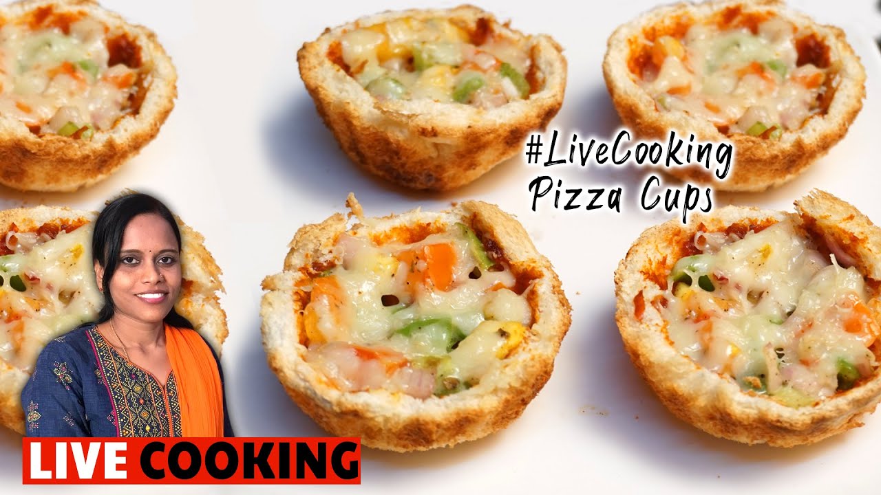 Live Cooking Pizza Cups Recipe | #Stayhome and Cook #withme | Hyderabadi Ruchulu