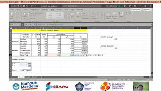 Gravity Location Model menggunakan Solver di Microsoft Excel, Supply Chain Management