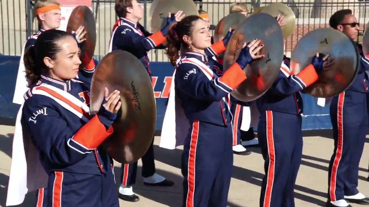 Marching Illini Cymbals Drum Line Warm Up Performance October 8, 2022 YouTube