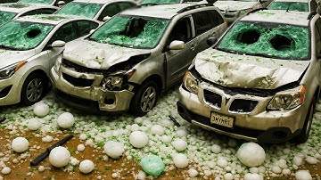Nebraska Now Ravaged by Massive Hailstorm ! Baseball-Sized Hail Destroys Homes and Cars