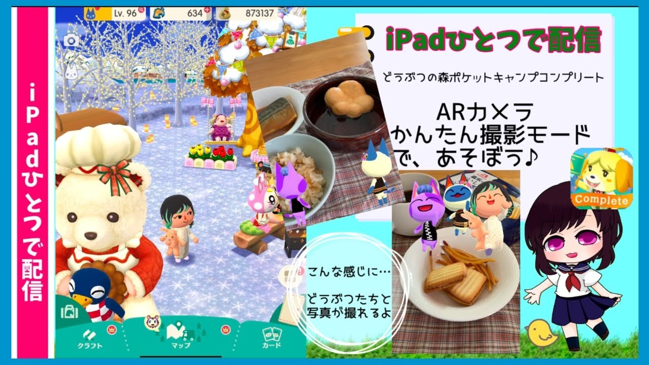 iPadひとつで配信/どうぶつの森ポケットキャンプコンプリート/ARカメラ