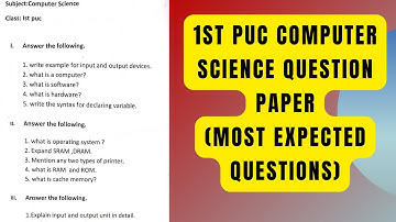 1st PUC Computer Science Important Questions|Most Expected Questions|1stpuc computer science qp