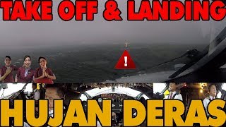 TAKE OFF & LANDING HUJAN SANGAT DERAS DI MANADO...SEREM!!!🥵🥵😎