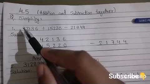 Simplification (Addition and subtraction together) Class 4th