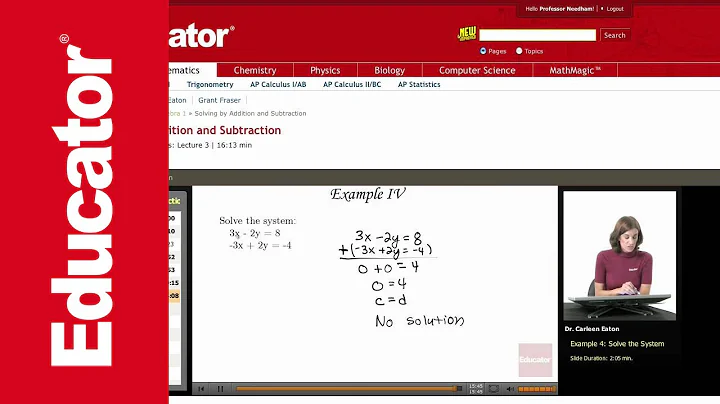 Algebra: Solving Systems of Equations by Addition and Subtraction