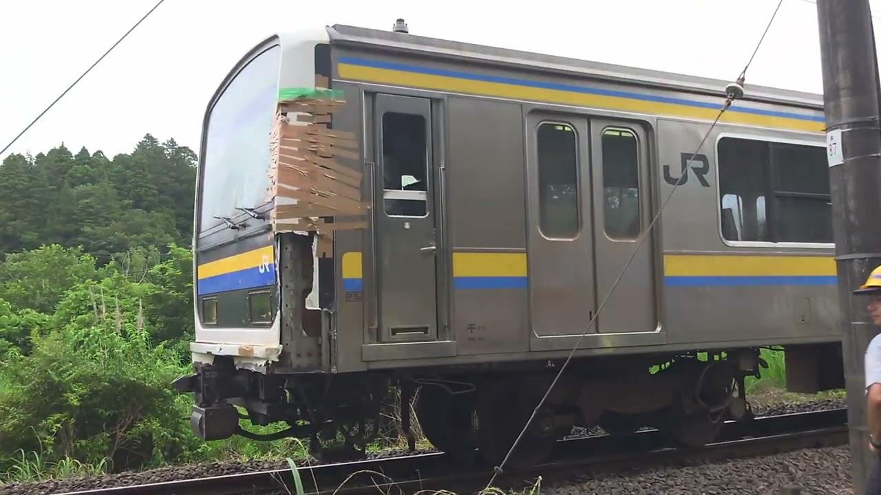 総武本線　八街〜日向駅間　踏切事故　該当車両C606編成　事故後八街駅まで回送自走