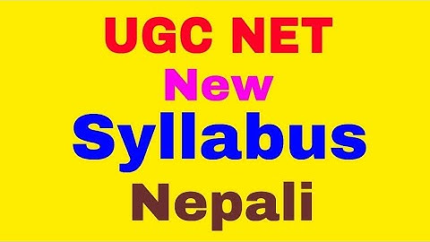 UGC NET Exam Syllabus - Nepali