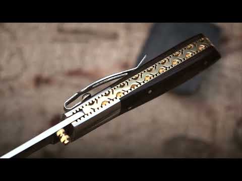 BMK-402 Black Scorpion High Mirror Polished Pocket knives Handmade Damascus Pocket Folding Knife
