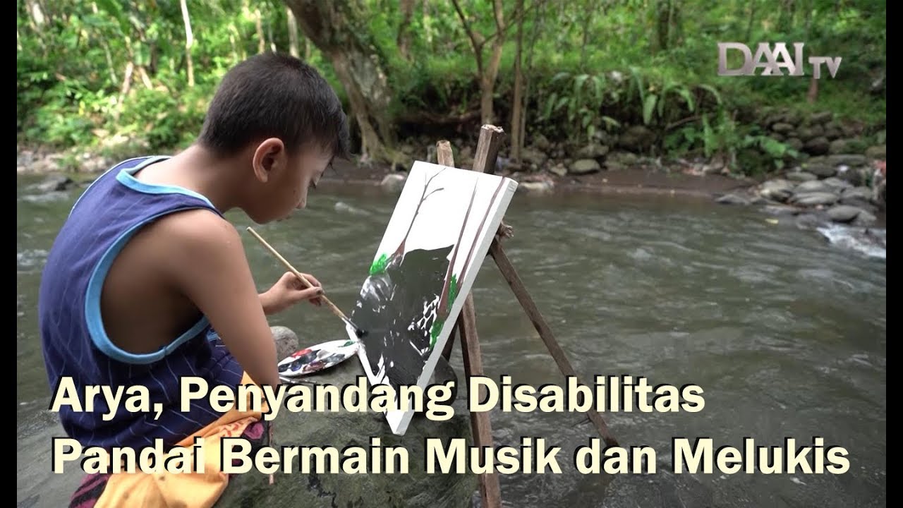 Arya, Penyandang Disabilitas Pandai Bermain Musik dan Melukis