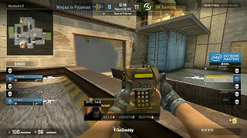 CS:GO NIP vs SK FALLEN INSANE 4K CLUTCH!! FALLEN INSANE 4 KILLS TO WIN ROUND 1v2!!