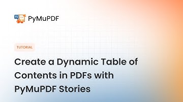 Create a Dynamic Table of Contents in PDFs with PyMuPDF Stories | Python Tutorial