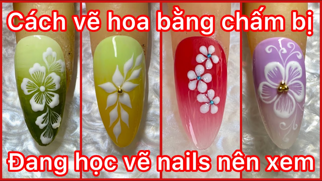 Cách vẽ hoa cơ bản nhanh gọn lẹ cho người mới học nails