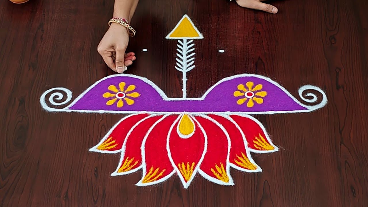 Sri Rama Navami special rangoli designs🌷5×1dots Sri Rama Navami special ...