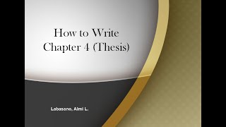 EL 110: HOW TO WRITE CHAPTER 4