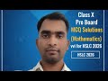 Class X Pre-Board Examination 2025-26, Mathematics MCQ Solutions,VVI for HSLC 2026