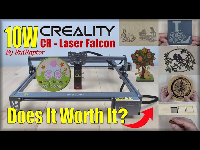 Creality CR-Laser Falcon 10W Laser Engraver, Higher Accuracy DIY Laser Cutter and Engraver Machine for Wood Metal Acrylic Stainless Steel, 415x400mm