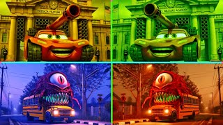 🚜💥Mcqueen Tank 🎶🆚🚌 Schoolbus Coffin Dance Song