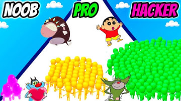 NOOB vs PRO vs HACKER vs GOD Count Master: Crowd runners 3D | Oggy Jack Shinchan Bob | Rudra Shiva