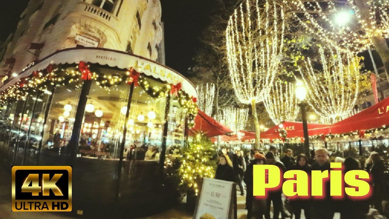 Paris France 🇲🇫 Paris Christmas Lights 2023 Paris 4k🗼 Nightlife Paris