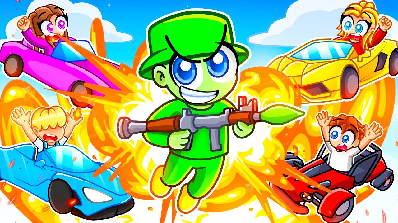 4 VOITURES vs 1 LANCE-ROQUETTE sur Roblox !