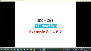 (B)EDC(B) Ex 8.1 & 8.2 || FET Amplifiers || JFET Small Signal Model