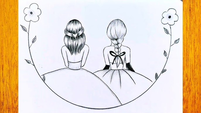 desenho de girls friends tumblr - Pesquisa Google  Best friend drawings,  Drawings of friends, Bff drawings