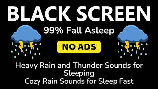 🔴 Rainstorm and Thunder Sounds to Help You Escape Restless Nights Tonight | Black Screen