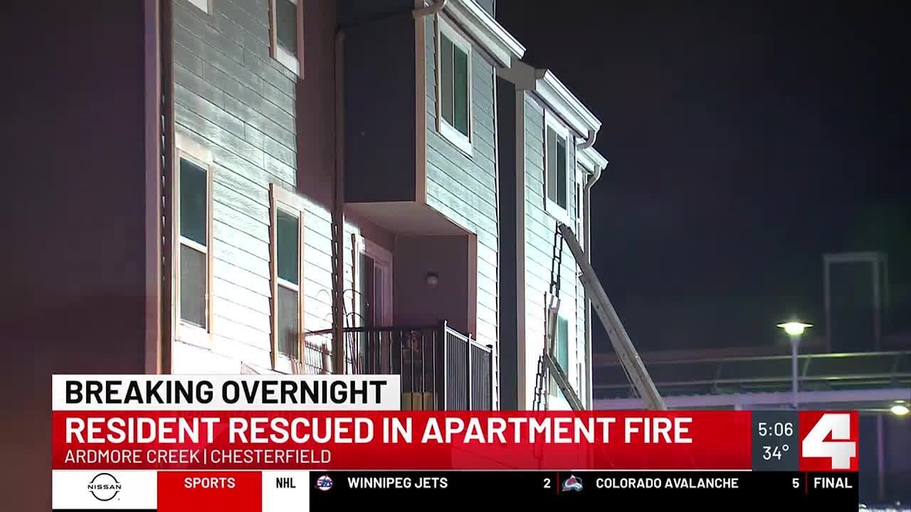 Resident rescued in apartment fire in Chesterfield - YouTube