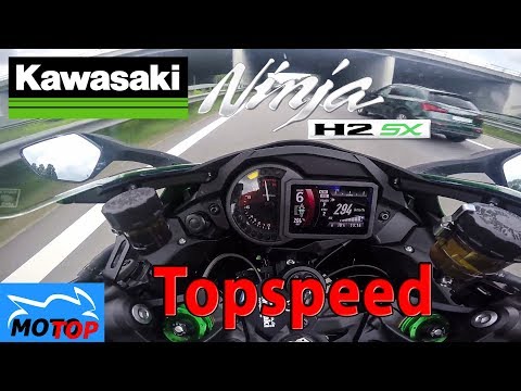 Kawasaki Ninja H2 SX SE (2018) - TOPSPEED on Autobahn +299km/h