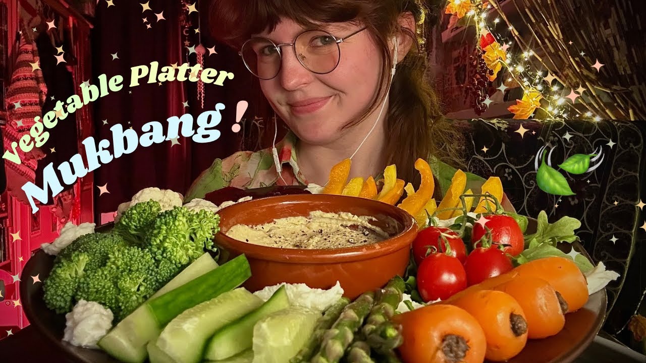 Vegetable Platter Mukbang ASMR 🥗 Crunchy eating sounds + mouth noises