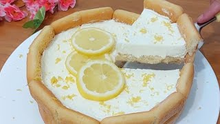 Torta Fredda al limone🍋 in 1 minuto! Semplice e deliziosa! Si scioglie in bocca!