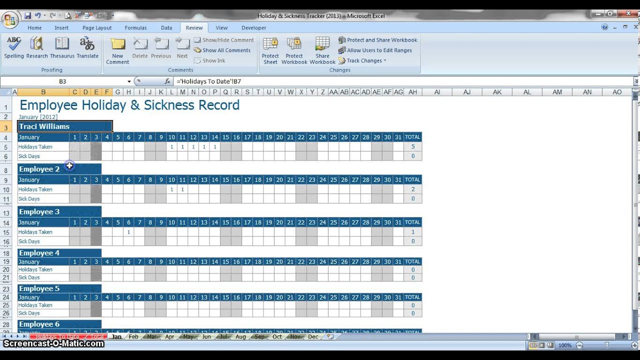 Employee vacation accrual template excel