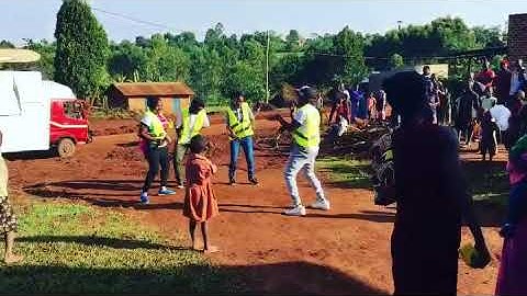 Ugandan behaviour change communications team during universal net campaign