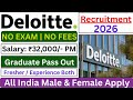 Deloitte Recruitment 2026 | Deloitte Vacancy 2026 | Salary: 32000 | Deloitte Jobs 2026 | Fresher Job