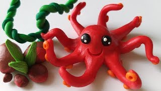 Как слепить Осьминога 🐙 из пластилина (Modelling Clay Octopus)