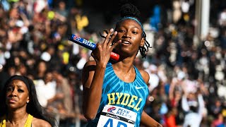 Jamaica's Alliah Baker of Hydel After Anchor Leg to Win Championship Girls 4x400 at 2024 Penn Relays