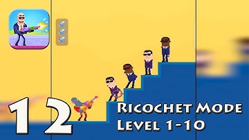 Hitmasters - Gameplay Walkthrough Ricochet Mode Level 1-10 (Android, iOS)